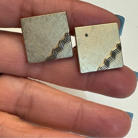 Vintage Swank Cuff Links Mid Formal Wear Soft Gold Tone - Picture 2 of 7